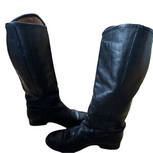 Frye Leather Tall Shaft Boots Melissa Button 2 BLK